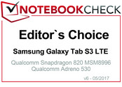 Editor's Choice in May 2017: Samsung Galaxy Tab S3 LTE