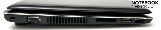 Sol: 1 USB (uyku ve şarj), HDMI, 5i-1-arada kart okuyucu, VGA, Kensington kilidi