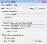 Gerilim Testi: CoreTemp rarporu 102 derece