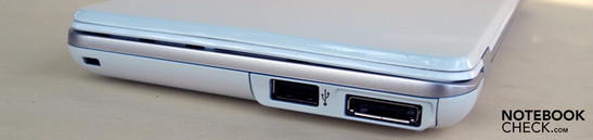 Sol taraf: Kensington kilidi, USB-2.0, dönüştürücü