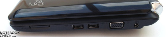 Sağ Taraf: Multimedia kart okuyucu, 2x USB 2.0, VGA, güç girişi