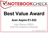 Best Value Award in January 2014: Acer Aspire E1-532