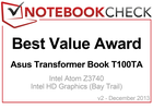 Asus Transformer Book T100TA-C1-GR: En iyi değer ödülü Aralık 2013