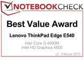 Best Value Award in February 2014: ThinkPad Edge E540
