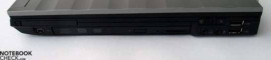 Sağ: ExpressCard, FireWire, DVD Drive, Ses çıkışları, 2x USB 2.0