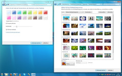 Vistadaki farklı renk ve arka planlar Windows 7 dede mevcut.