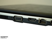 An HDMI connection for digital image and sound transfer also belongs to the video connection in the middle of the left side.