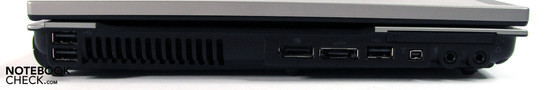 sol: 2x USB, Ekran girişi, eSata, 1x USB, firewire, ses