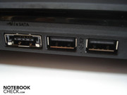 eSATA/USB kombo ve 2x USB 2.0 kasanın sol tarafında bulunuyor