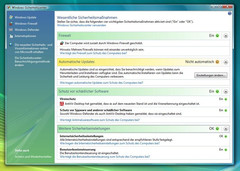 Windows Vista güvenlik merkezi Windows XP'ye oranla daha gelişmiş