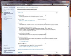 Windows 7: bakım merkezi, güvenlik bölümü