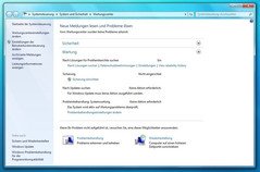 Windows 7: bakım merkezi, bakım bölümü