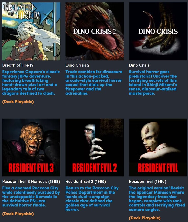 Humble Bundle Capcom Classics Bundle'a dahil olan tüm oyunlar