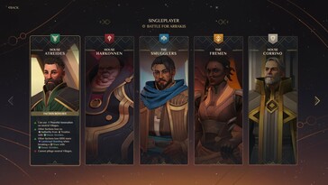 Dune: Spice Wars'taki fraksiyonları gösteren bir görsel.