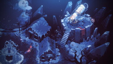 Eldest Souls'daki bir ortamı gösteren bir görüntü.