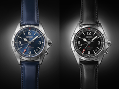 Seiko HBC008J (solda) ve HBC009J (sağda) modelleri, her ikisi de deri kayışla birlikte sunulmaktadır.