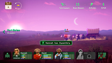 The Oregon Trail'de bir vagonu gösteren bir resim.