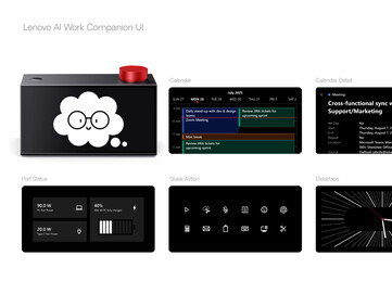 Lenovo AI Work Concept bağlantı noktası durumunu, takvimi ve programları görüntüleyecektir.