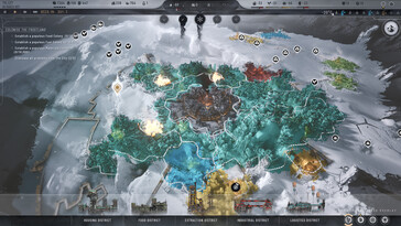 Frostpunk 2'deki bir arayüzü gösteren bir resim.
