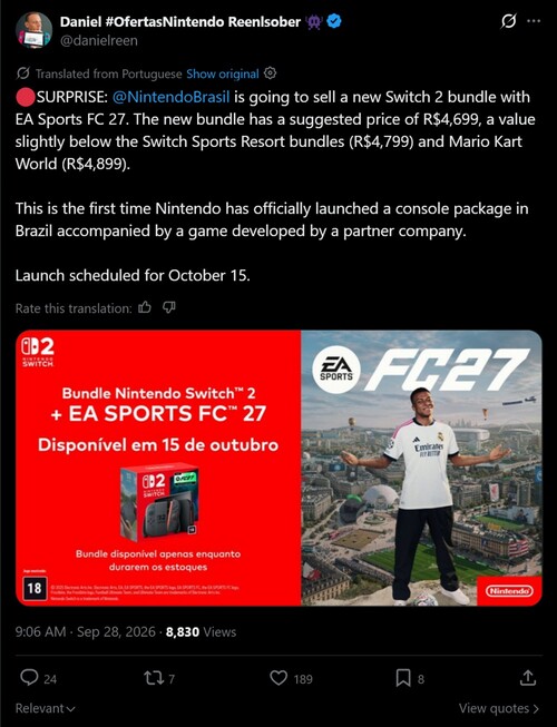 Switch 2 EA Sports FC 27 konsol paketi duyurusu gösterildi