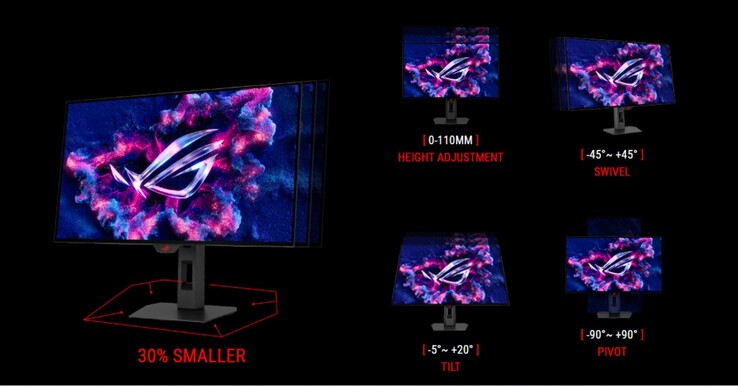 Asus ROG Strix OLED XG27AQDMG Gen2 %30 daha küçük bir standa sahiptir