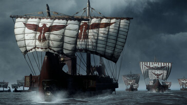 Ryse: Son of Rome oyununda gemileri gösteren bir görsel.