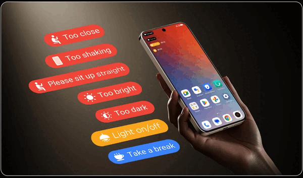 TCL P80 Ultra, akıllı bir göz koruma asistanına sahiptir.