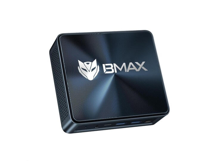 Bmax MaxMini B12 Power mini PC, mavi bir kasaya sahip.