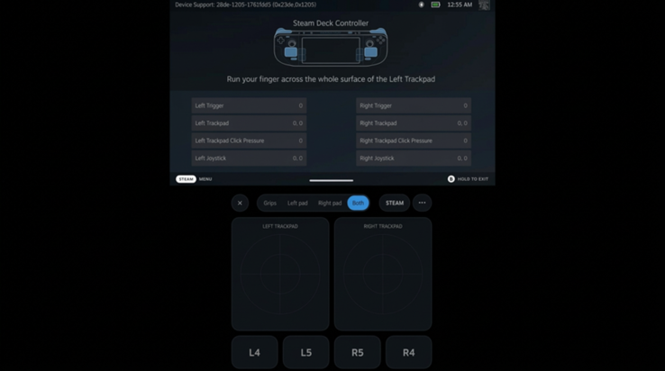 DroidDeck, sanal Steam Deck dokunmatik yüzeyleri ve arka tutma düğmeleri için ikinci bir ekran kullanabilir ve el konsolunun kontrollerini Steam Deck kumandası olarak tanıtabilir.