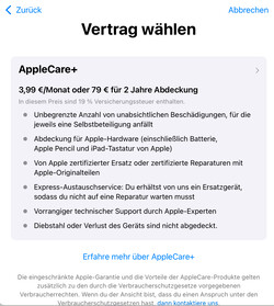 iPad mini AppleCare+ bilgileri