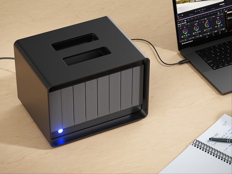 Seagate LaCie 8big Pro5 RAID depolama çözümü tanıtım görüntüsü.