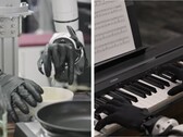 Genesis AI, yumurta kırma, domates dilimleme, kabloları bağlama ve piyano çalma gibi ince motor görevlerini yerine getiren robotik elleri gösteriyor.