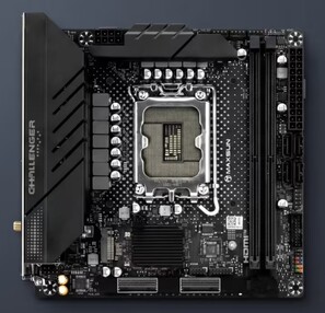 Alt kısmında x8+x8 PCIe 5.0 MCIO konektörleri bulunan Mini-ITX anakart