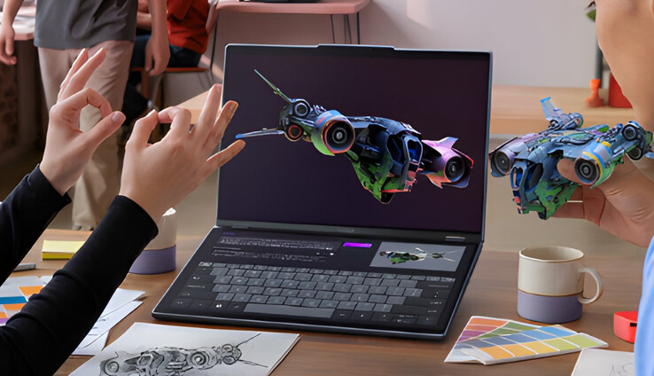 Yoga Book Pro 3D'nin yapay zeka tarafından oluşturulmuş bir temsili.