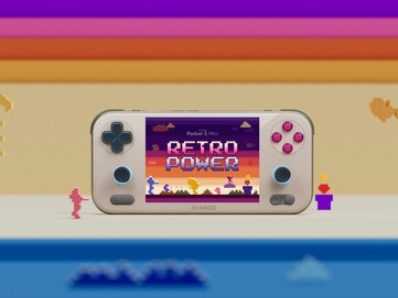 Ayaneo Pocket S Mini Retro Power sürümü, Ayaneo Pocket Air Mini ile benzer bir renk düzenine sahiptir. (Resim Kaynağı: Ayaneo) 