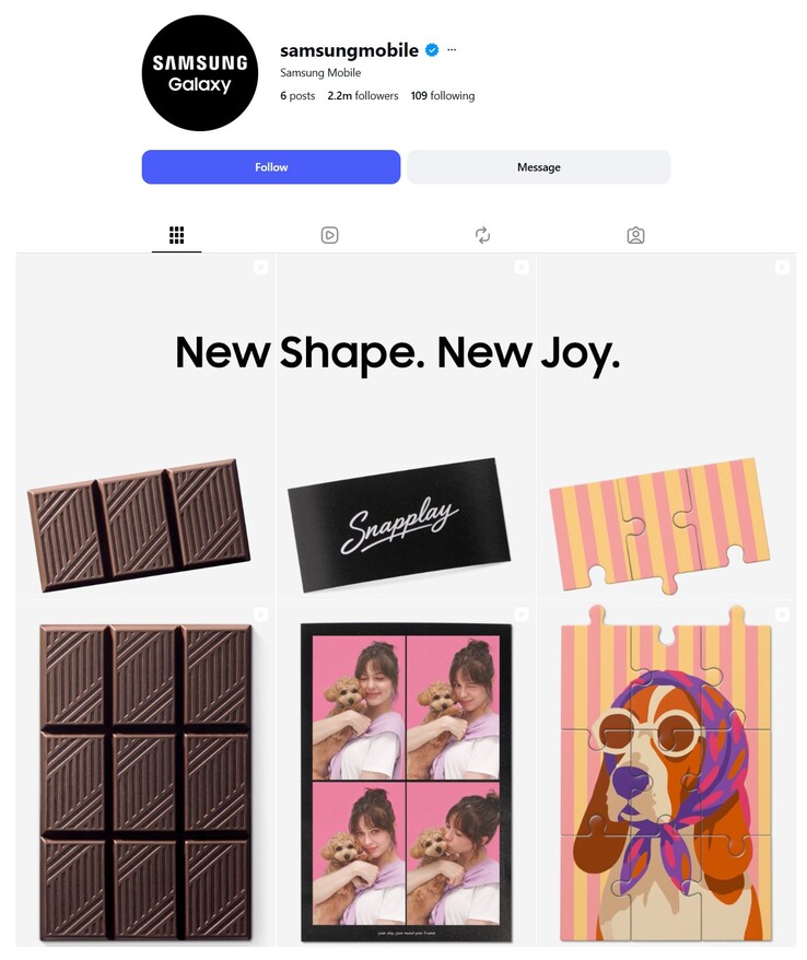 Samsung Mobile’ın Instagram hesabında eski paylaşımlar, yeni tanıtım kampanyasıyla değiştiriliyor.