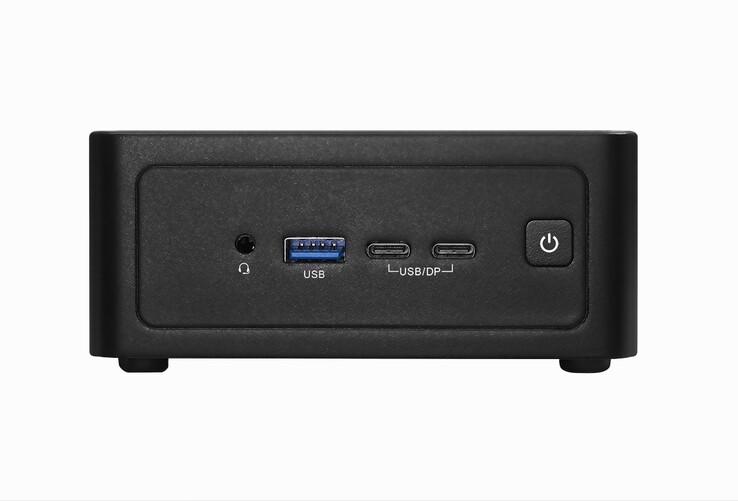 Mini PC, minimalist, siyah renkli bir kasaya sahiptir.
