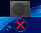 Yukarıda gösterilen Sony vinil plak çalar PS5 oyun diski