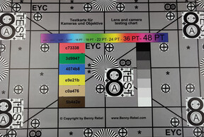 A photo of our test chart