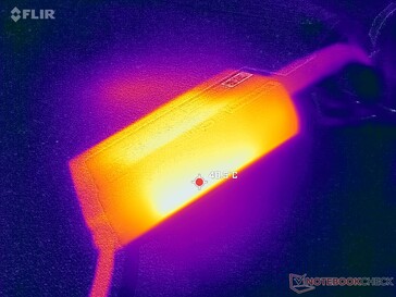 AC adaptörü zorlu yükleri çalıştırırken 41 C'nin üzerine ulaşır