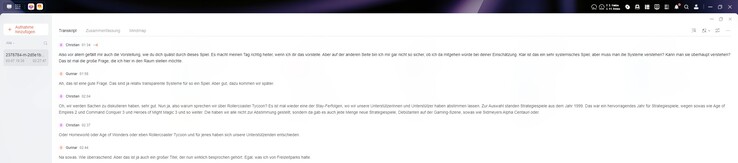 Burada açıkça görülebilir: uzun pasajlar bölünmüştür. Konuşma tanıma genellikle iyi çalışıyor.