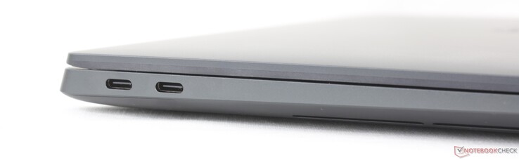 Sol: Thunderbolt 4 ile 2x USB-C 4.0 (40 GBit/s, DisplayPort-ALT modu, Güç Dağıtımı)
