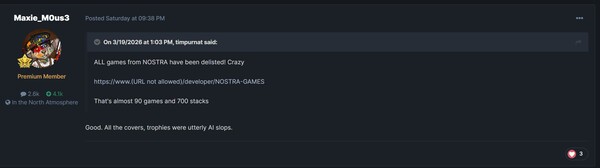 PS Store shovelware kaldırma hakkında yazı@PSNProfiles
