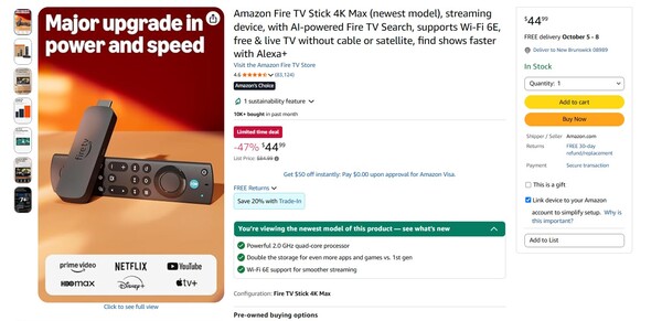 Yeni Fire TV 4K'dan daha iyi olan Fire TV 4K Max indirimde.