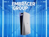 PlayStation konsolunun üstündeki Embracer Group logosu
