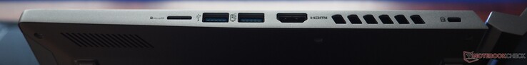 Sağ taraf: microSD, 2x USB-A 3.1 Gen 2, HDMI 2.1, Kensington Kilidi