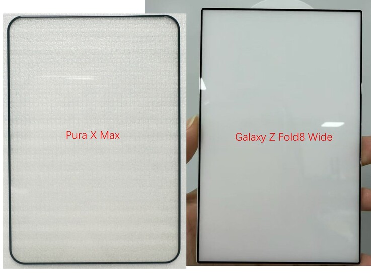 Daha geniş Galaxy Z Fold 8 için sızdırılan ekran koruyucuları.