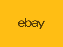 Sarı arka planda resmedilen eBay Logosu