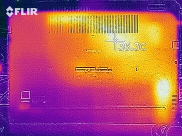 Heatmap of the bottom of the device at idle