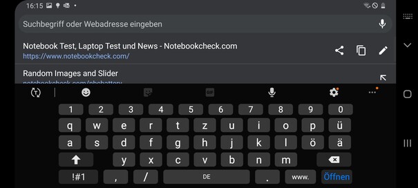 Keyboard landscape mode